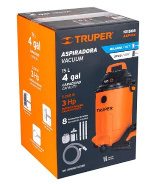 Aspiradora Truper 4 galones, plástico 15L - 101508