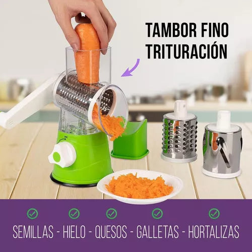 🥗🍠🥦MOLINO RAYADOR TIPO TAMBOR PARA FRUTAS Y VERDURAS CON SUCCION AL VACÍO 🥗🍠🥦