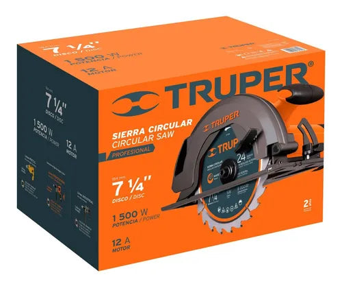 Sierra circular Truper, 7-1/4", profesional, 1500 W 11004