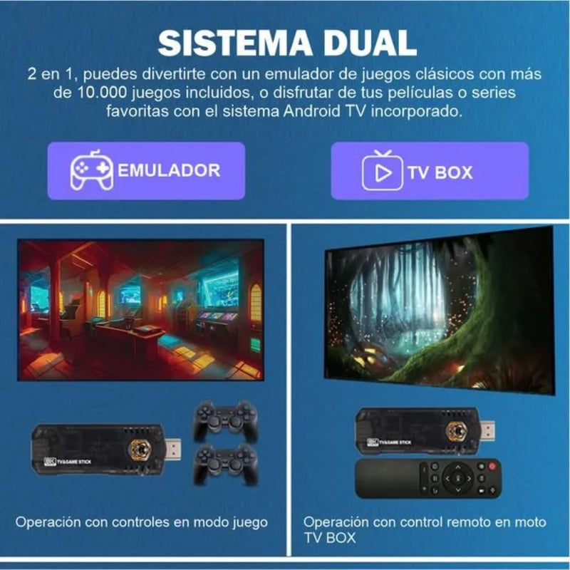 GAME BOX 8K Emulador de Juegos y Android TV 2 en 1