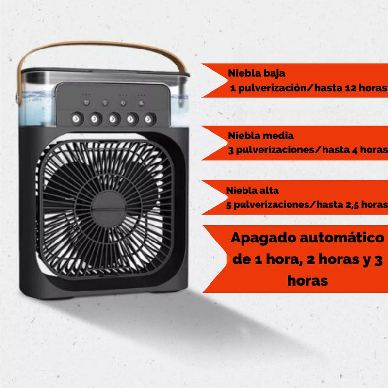 Ventilador humidificador con luz LED CoolAir 3 en 1